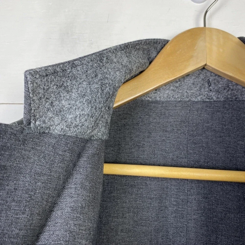 David Taylor Blazer Gray 46L Crested Gold Buttons Wool Blend Academia Regency